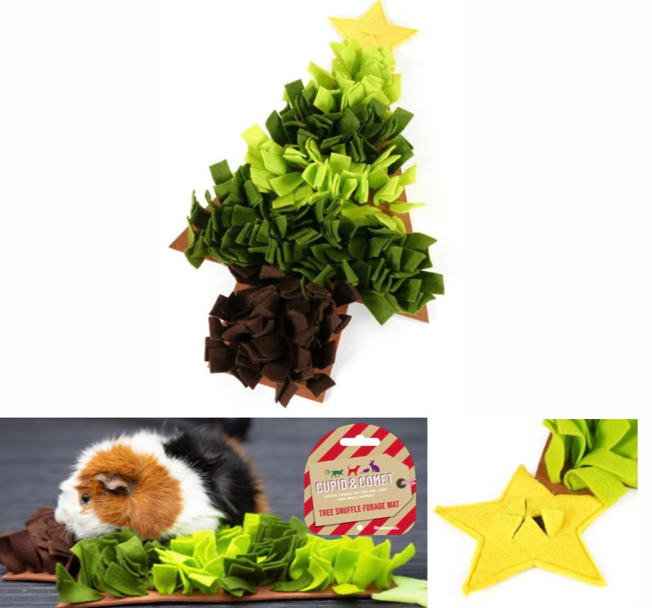 BoxDog Christmas Tree Foraging Mat for Dogs and Cats | IQ Building Snuffle  Mat | Christmas Tree Pet Snuffle Mat